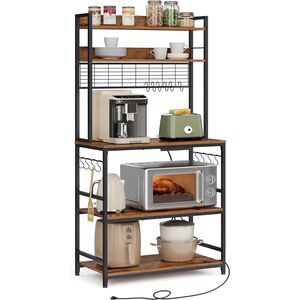 VASAGLE KKS026 Kitchen Baker's Rack - Microwave Stand with Wire Basket